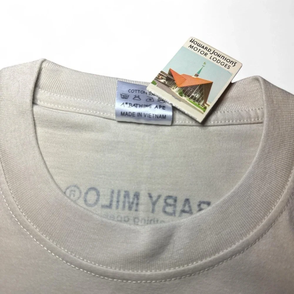 NEW BAPE x Baby Milo VTG 2000s RARE Cream Baby Milo Graphic T-Shirt — S5/SMALL - Picture 6 of 6